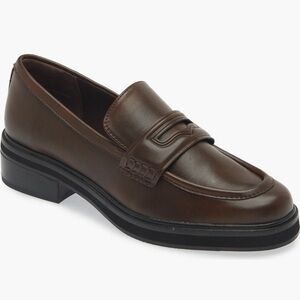 Elegant Brown Leather Loafers for Women